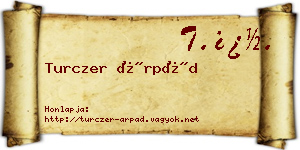 Turczer Árpád névjegykártya